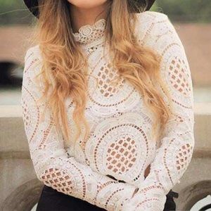 White lace crop top